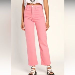 Cool Girl Vibes Pink Denim High-Waisted Dad Jeans